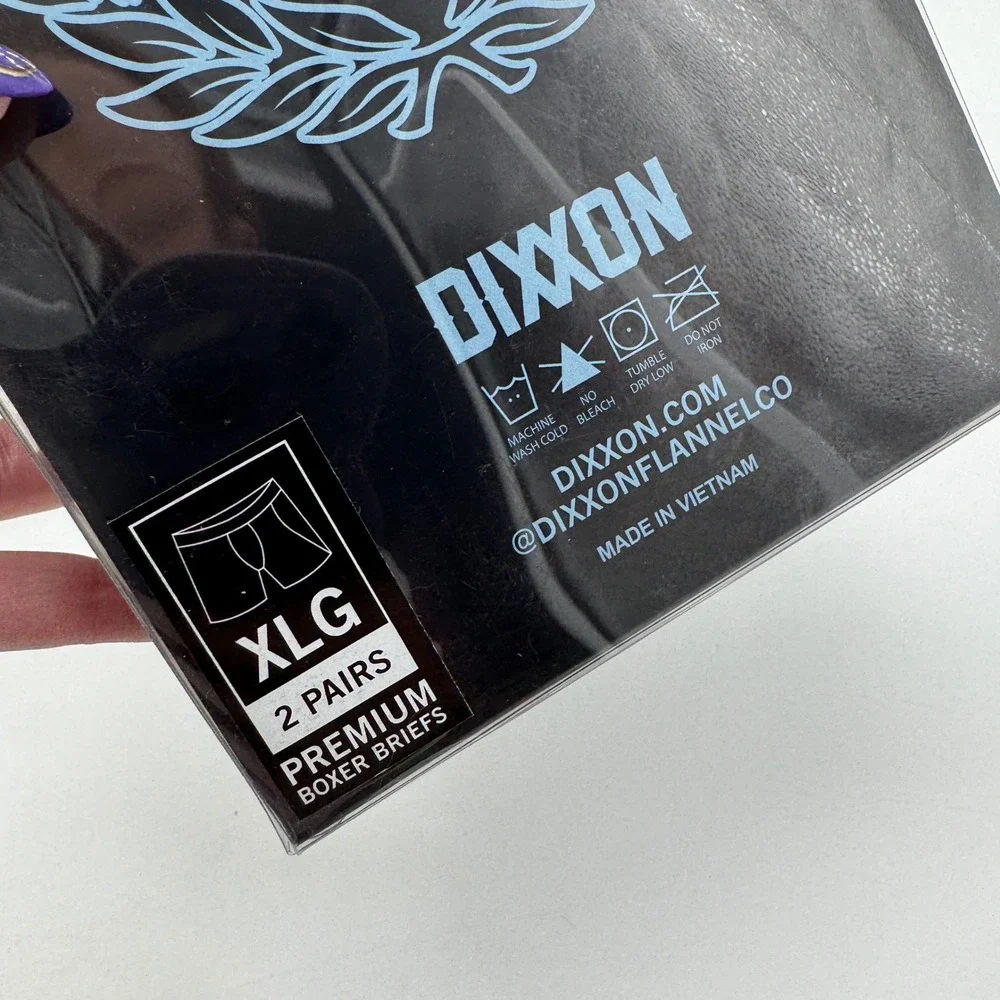 Dixxon‎ Premium Boxer Briefs Mens XLG Blue Black New 2-Pack Cotton Spandex Biker